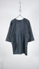 Bunon Ribbon Big Blouse - Khadi Silk Charcoal - OKURA