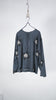 Bunon Embroidery Blouse - Khadi 100/ Cotton Bubble Flower Print & Embroidery Charcoal - OKURA