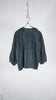 Bunon Flower Tuck Blouse - Khadi Cotton Silk Flower Embroidery Charcoal - OKURA