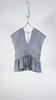 Bunon Gingham Ribbon Gilet - Khadi Linen Cotton Gingham Check Charcoal - OKURA
