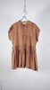 Bunon Layered Blouse - Khadi Silk Polka Dots Print Brown - OKURA