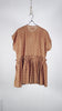 Bunon Layered Blouse - Khadi Silk Polka Dots Print Brown - OKURA