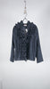 Bunon Frill Cape - Khadi Silk Polka Dots Print Charcoal - OKURA
