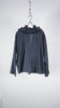 Bunon Frill Cape - Khadi Silk Polka Dots Print Charcoal - OKURA