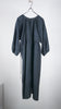 Bunon Back Button Dress - Khadi Silk Charcoal - OKURA