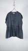 Bunon Layered Blouse - Khadi Silk Polka Dots Print Charcoal - OKURA