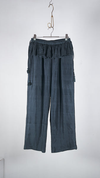 Bunon Frap Pants - Khadi Silk Charcoal - OKURA