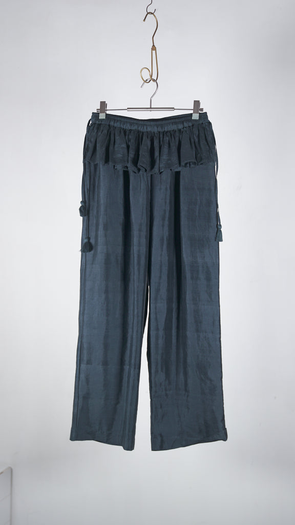 Bunon Frap Pants - Khadi Silk Charcoal - OKURA