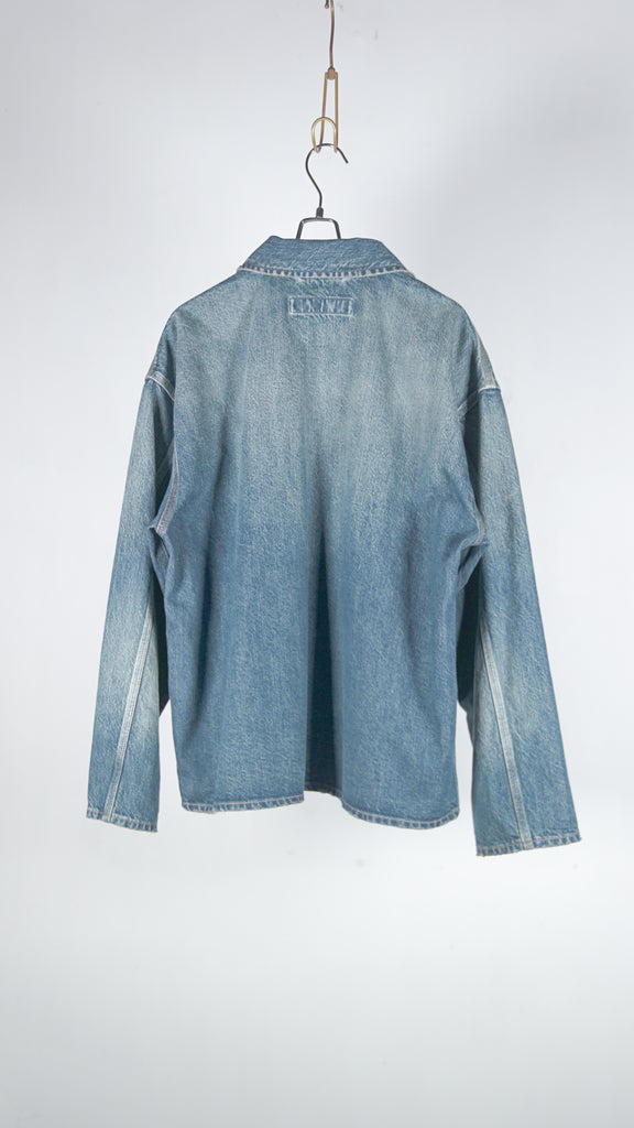 Inscrire Used Denim Zip Up Blouson Dark Blue Used - OKURA