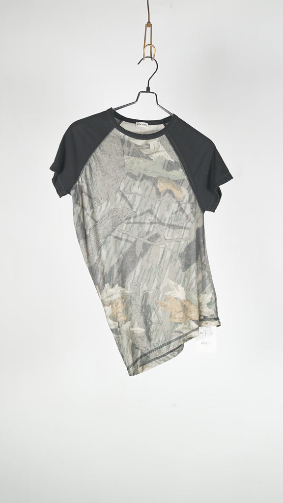 Inscrire Cotton Silk Raglan Short Sleeve Camo X Black - OKURA