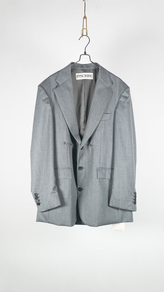 Inscrire Wool 2-Way Over Size Jacket Md.Grey - OKURA
