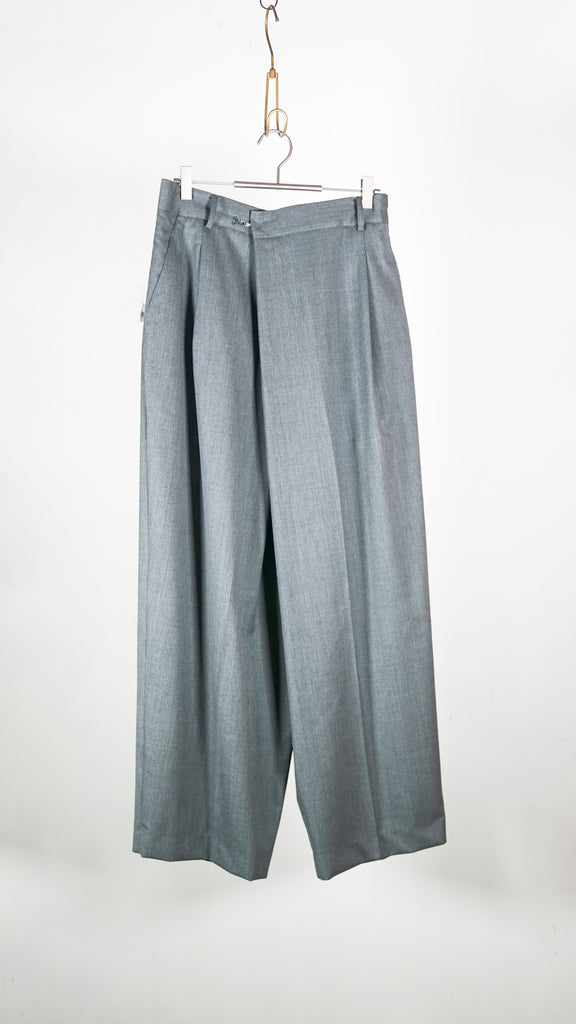 Inscrire Wool Over Size Pants Md.Grey - OKURA