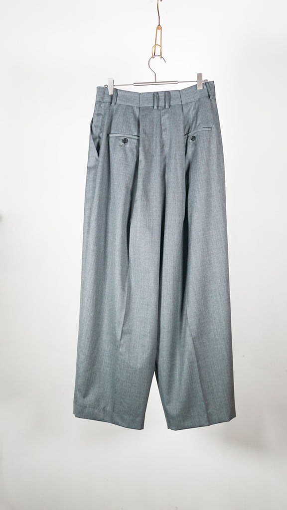 Inscrire Wool Over Size Pants Md.Grey - OKURA