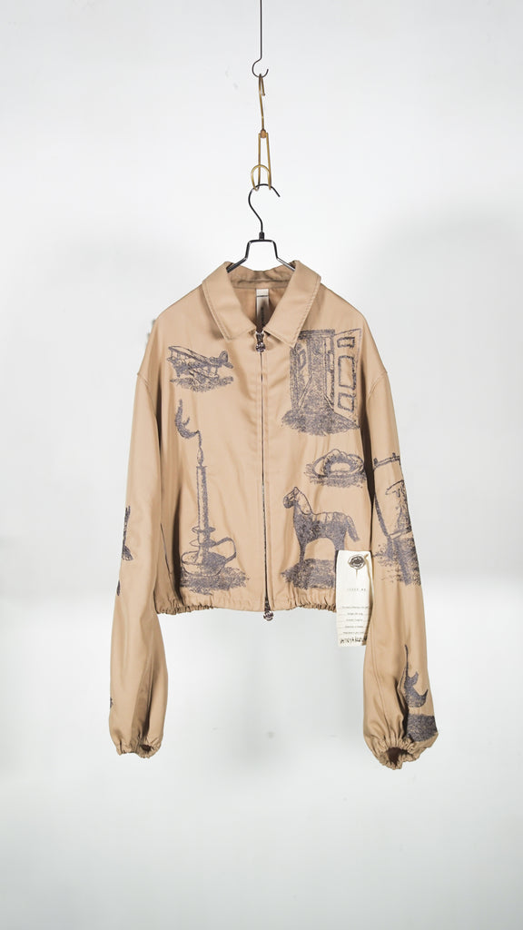 Shinya Kozuka Kappogi Sleeves With Embroidery(Issue#8) Beige - OKURA