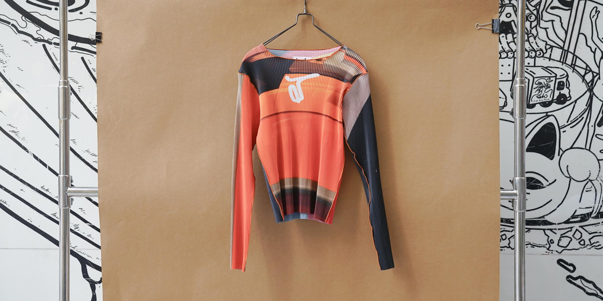 トップス kotohayokozawa Todo wave graphic top Kotohayokozawa Todo Graphic Wave Top Orange – OKURA