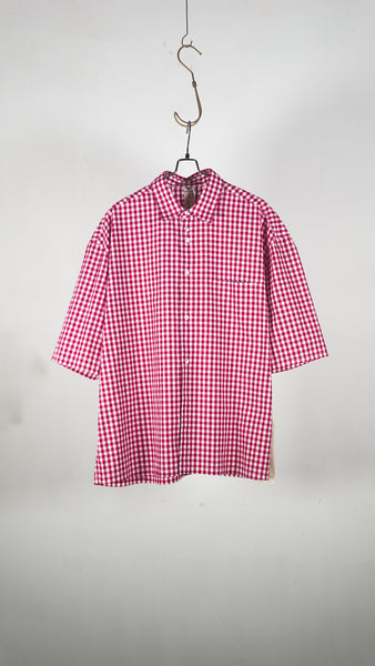 Shinya Kozuka His S/S Shirt(Issue#8) Poplin Red Gingham - OKURA