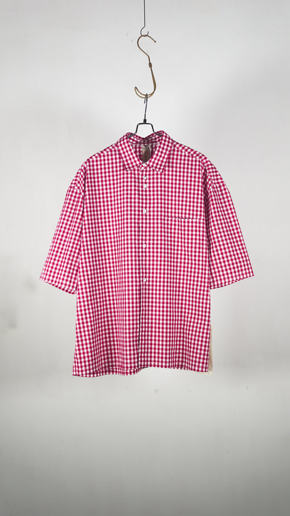 Shinya Kozuka His S/S Shirt(Issue#8) Poplin Red Gingham - OKURA