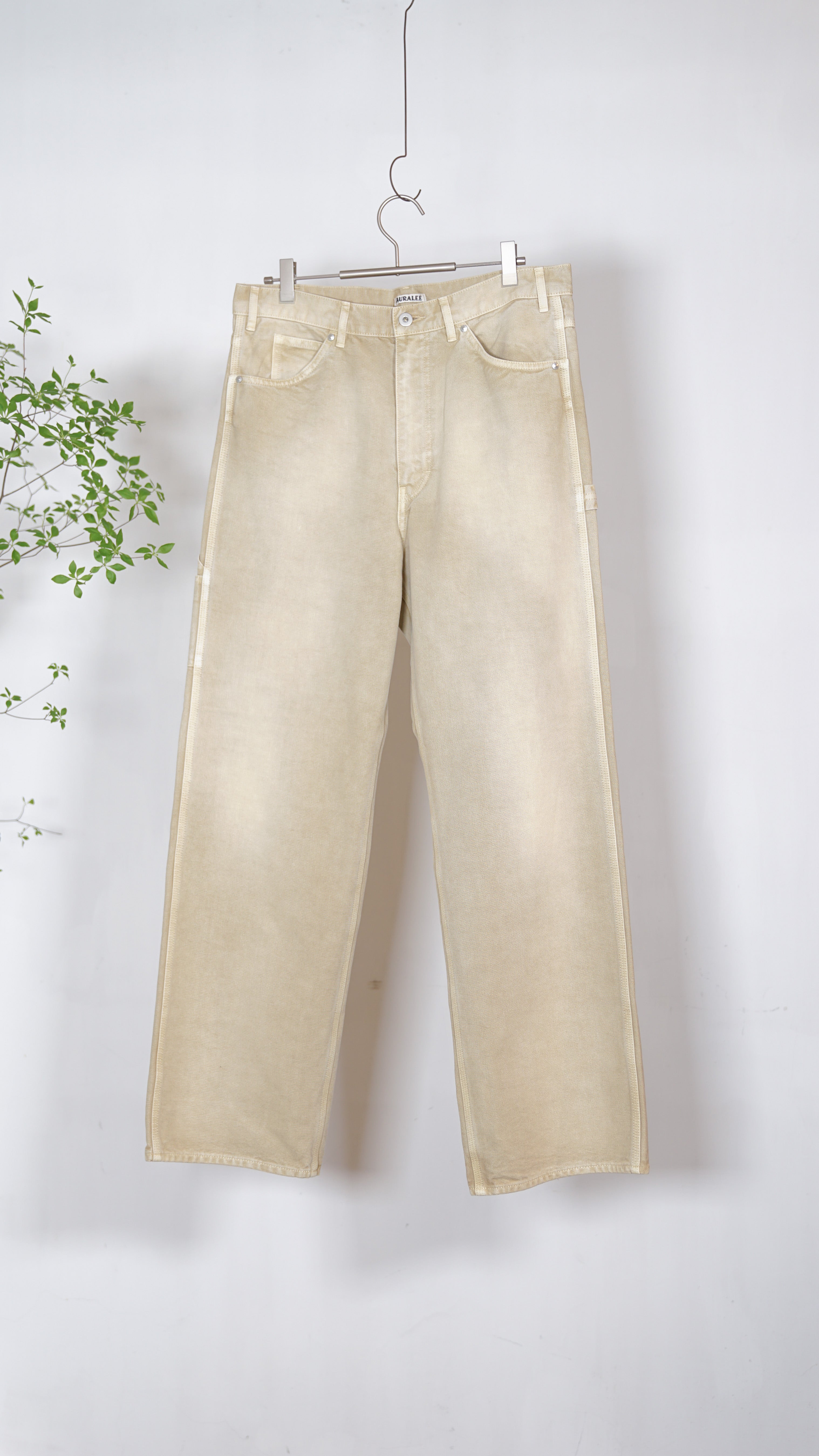 Auralee Men Organic Cotton Duck Pants Light Beige – OKURA