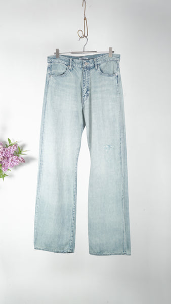Auralee Women Faded Selvedge Light Denim Pants Light Indigo - OKURA