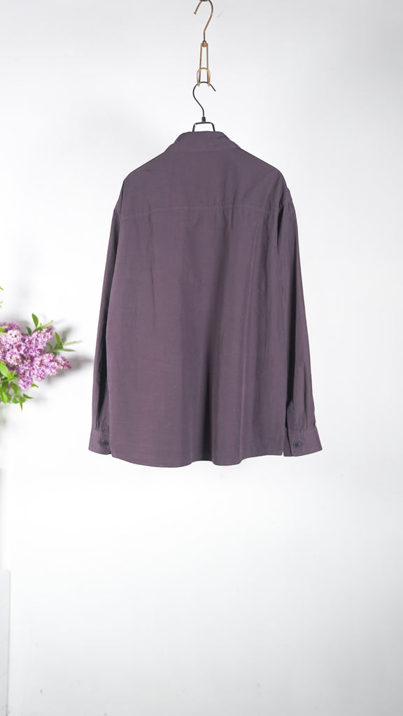 Auralee Men Garment-Dyed Finx Shuttle Weather Shirt Dark Brown - OKURA