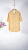 Auralee Men Airy Light Cotton Check Half Sleeved Shirt  Mustard Gingham Check - OKURA