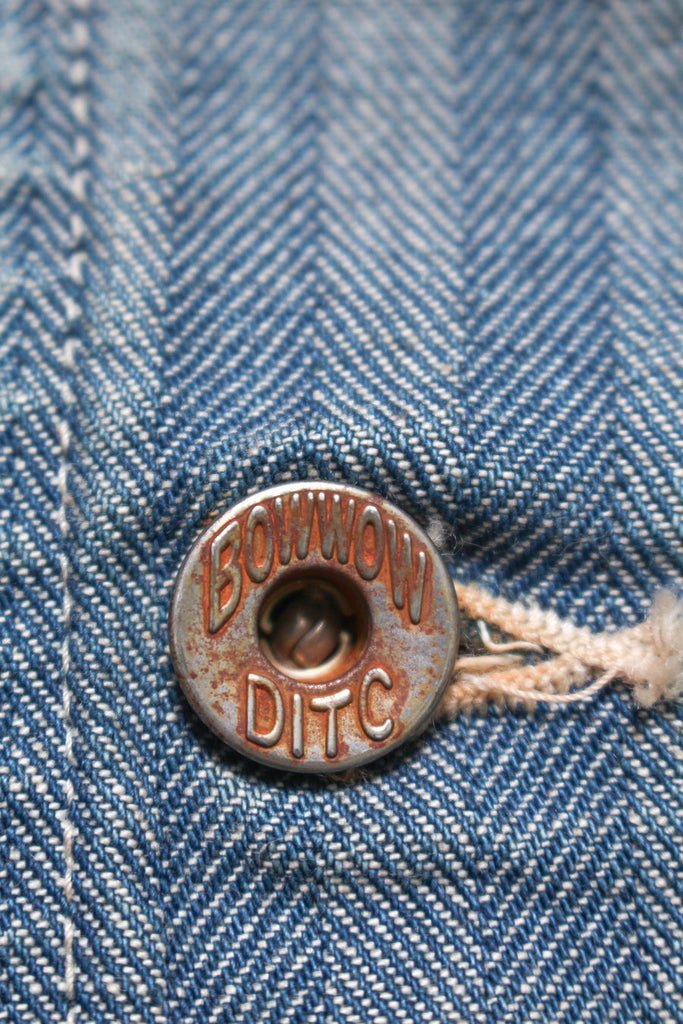 Bowwow Fer Gritgear Jacket Aged Indigo Herringbone - OKURA