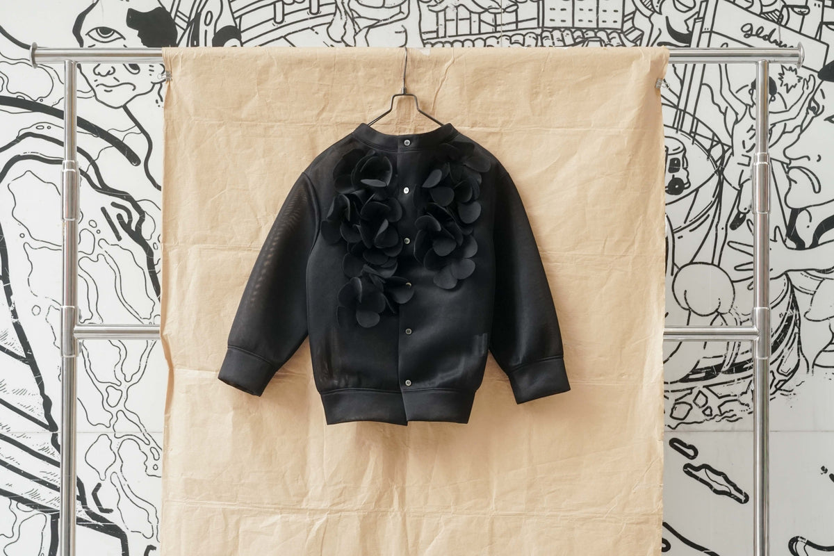 Miyao Floral Lace Cardigan - Polyester Black – OKURA
