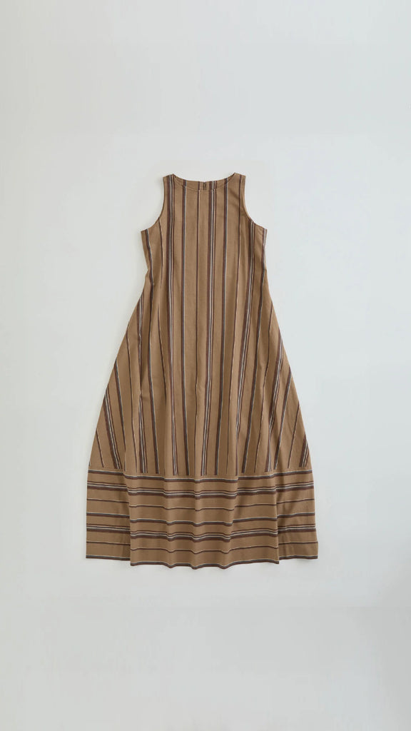 Shinzone Linen Striped Dress  Beige - OKURA