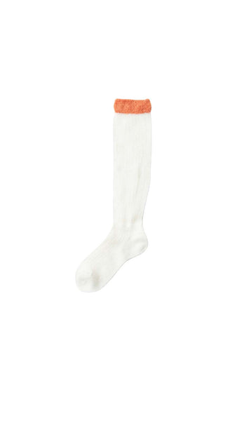 Tricote Mohair Rib Loose Socks Ivory - OKURA