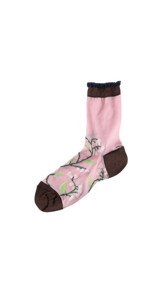 Tricote Lily-Of-The-Valley Bi-Color Socks Pink - OKURA