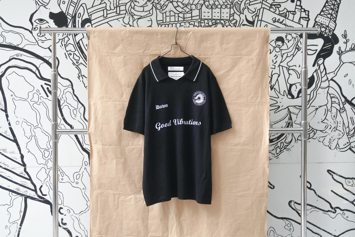 Dairiku Lame Soccer Uniform Knit Pullover Black – OKURA