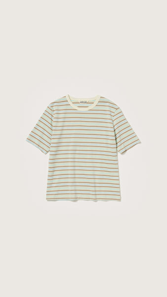 Auralee Women Gradient Stripe Jersey Tee Fade Mint Stripe - OKURA