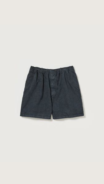 Auralee Men Garment-Dyed Finx Light Chino Shorts Black - OKURA