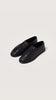 Auralee Men Soft Leather Deck Shoes Black - OKURA