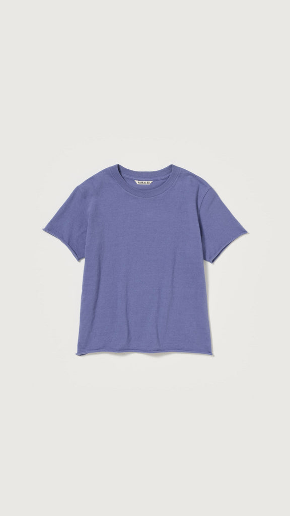 Auralee Women Brushed Organic Cotton Jersey Tee Light Purple - OKURA