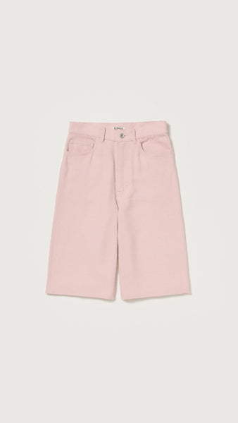 Auralee Women Silk Nep Denim 5P Wide Shorts Pink - OKURA