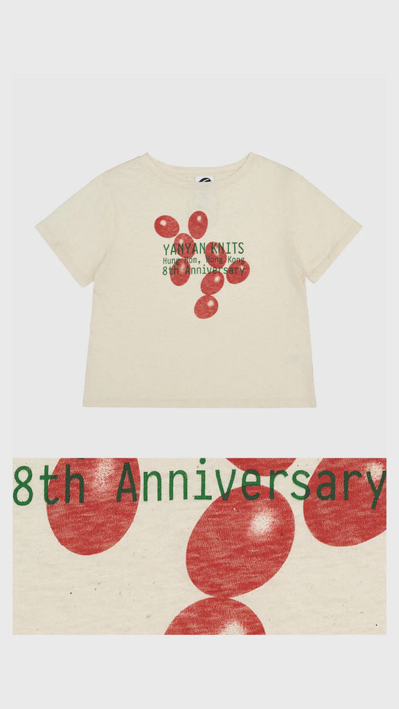 Yanyan Knits Printed Red Eggs Classic Fit Tee (Yanniversary Limited Edition) Raw Cotton / Red Eggs - OKURA