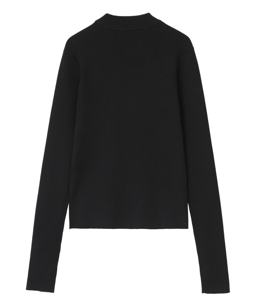 Clane H/N Rib Knit Tops Black – OKURA