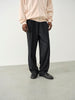 Auralee Men Light Wool Max Gabardine Two-Tuck Slacks Top Black - OKURA