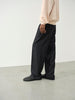 Auralee Men Light Wool Max Gabardine Two-Tuck Slacks Top Black - OKURA