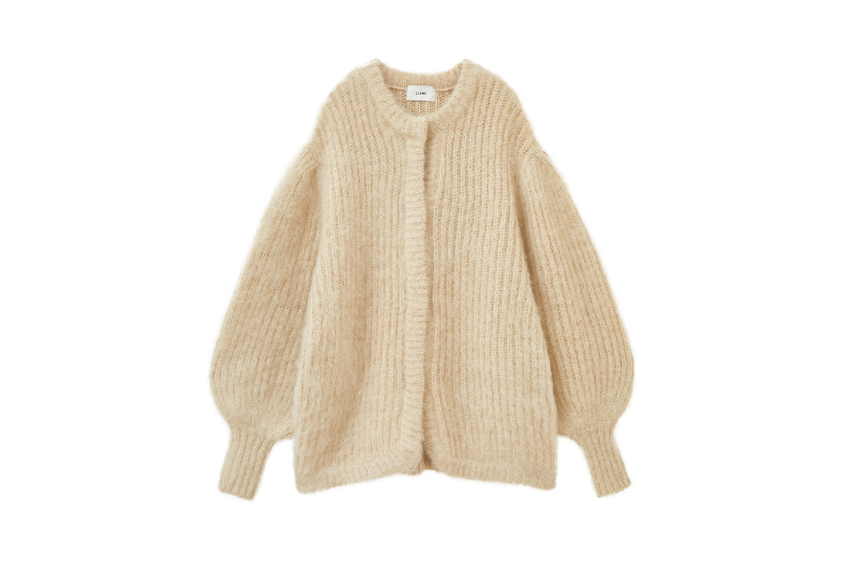 Clane Color Mohair Shaggy Cardigan Ivory – OKURA