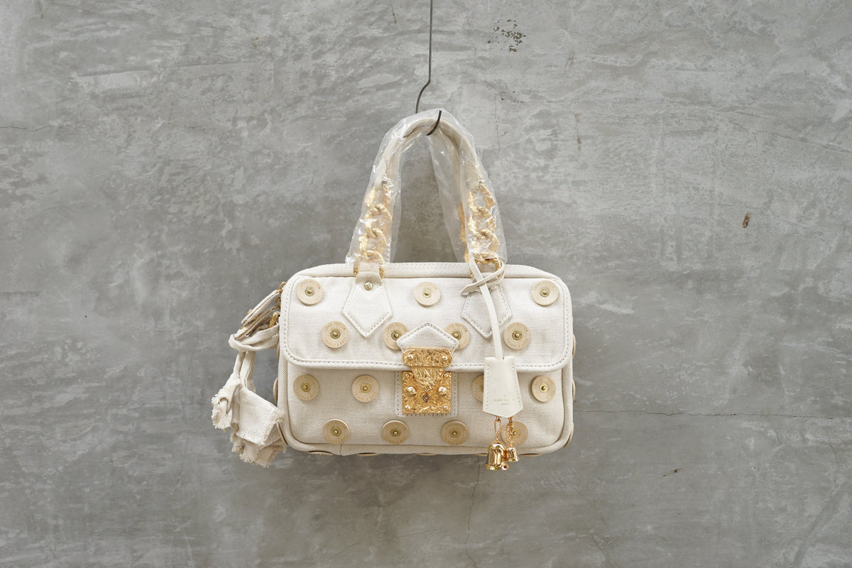 Louis Vuitton Brass Bowly Polka Dot Panama Bag (SHG-v0HWKI) – LuxeDH