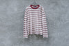 NUMBER (N)INE Red x Beige Crewneck Cotton Border T shirt - OKURA