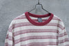 NUMBER (N)INE Red x Beige Crewneck Cotton Border T shirt - OKURA