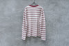 NUMBER (N)INE Red x Beige Crewneck Cotton Border T shirt - OKURA