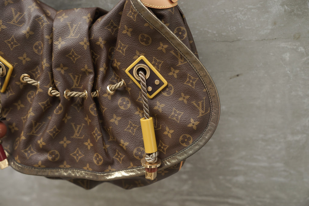 LOUIS VUITTON SNAKESKIN TRIMMED MONOGRAM EPICES KALAHARI GM BAG LIMITED