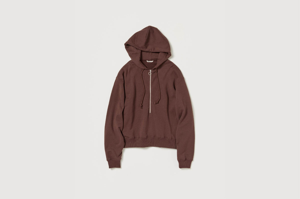 Auralee Cotton Nylon Pile Zip Parka - Navy
